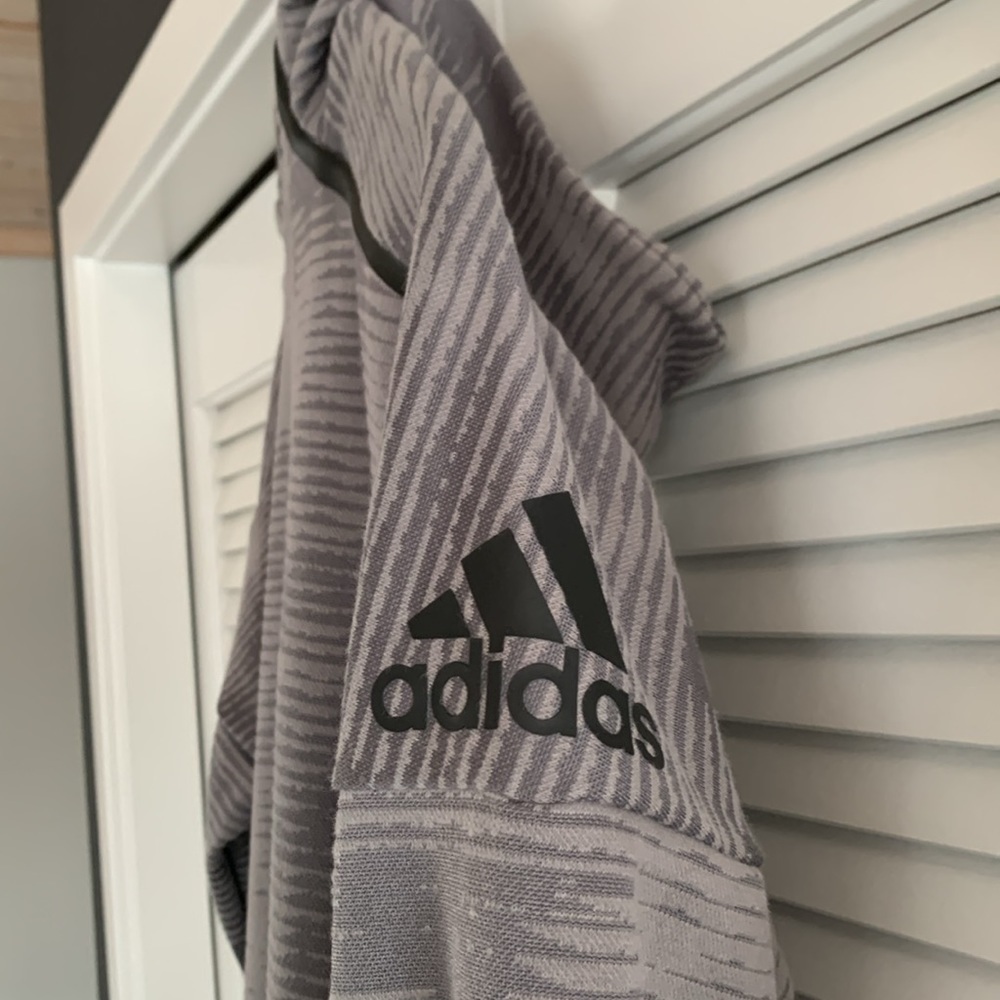 Adidas Z.N.E. Pulse Hoodie Sweatshirt Men’s Gray Heartbeat Texture BS4951 Size S - Picture 3 of 14